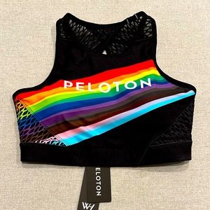 BRAND NEW Peloton Women’s High Neck Bra Pride Flag Noir size small.